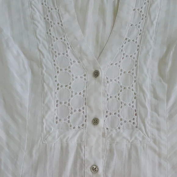 Express White Blouse with Eyelet Design - Picture 6 of 10